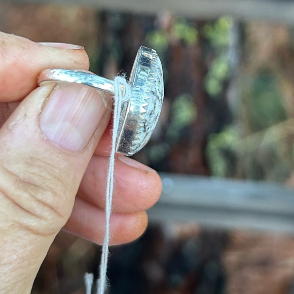 925 Silver Artisan Azurite In Quartz Ring SZ 9.5 - Picture 4 of 6